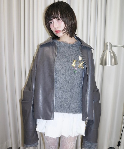 「musubore」 ジャケット FREE ネイビー レディース_画像9