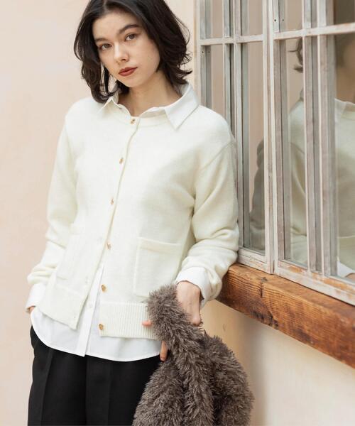 カーディガン 金ボタンラメニットカーディガン「洗濯機OK」 レディース | OPAQUE.CLIP