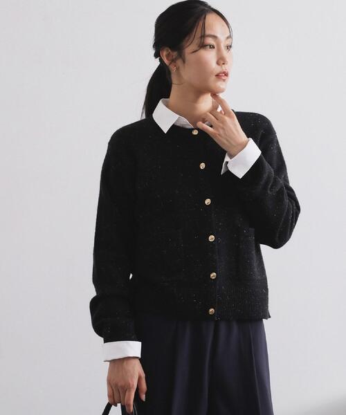 カーディガン 金ボタンラメニットカーディガン「洗濯機OK」 レディース | OPAQUE.CLIP | 15