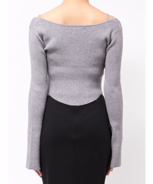 EATME バイカラーキャミニットアンサンブル グレー EATME（イートミー） ニット セーター バイカラーキャミニット