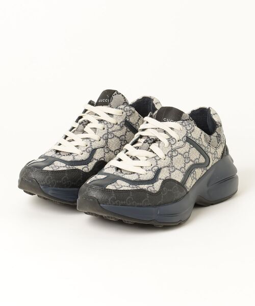 GUCCI（グッチ） GGスプリーム ローカットスニーカー 5.5 ネイビー