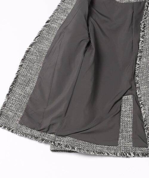 René - ルネ Rene ×TISSUE レッキスファー襟ツイードコート シルク混  