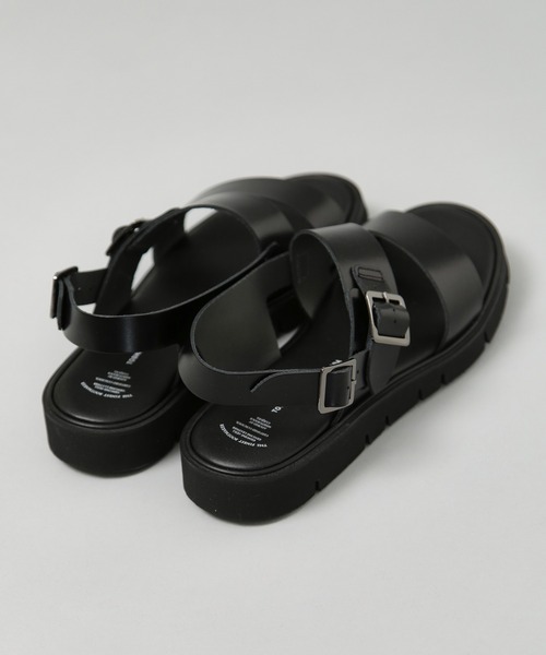 「BEAUTIFUL SHOES」 「TOSHINOSUKE TAKEGAHARA」フラットサンダル 24 ブラック レディース_画像5
