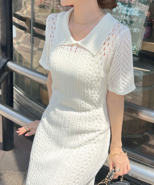 「Futier land」 半袖ワンピース MEDIUM ホワイト レディース_画像2