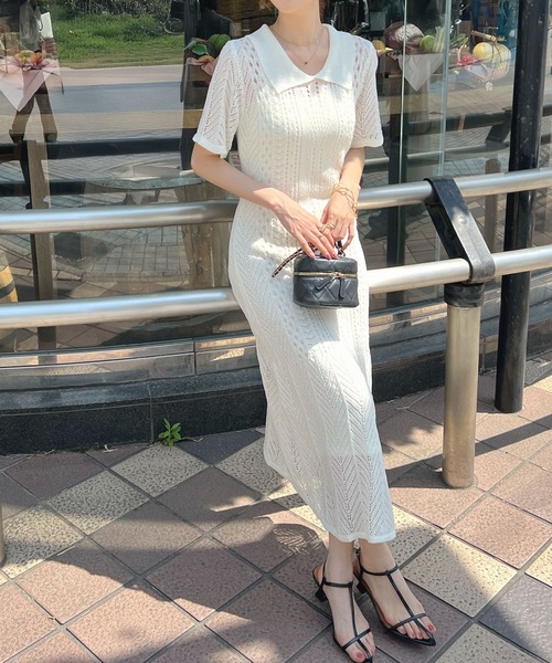 「Futier land」 半袖ワンピース MEDIUM ホワイト レディース_画像3