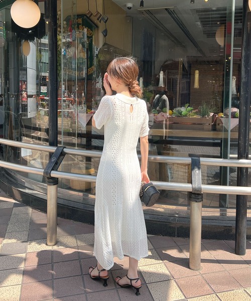 「Futier land」 半袖ワンピース MEDIUM ホワイト レディース_画像4