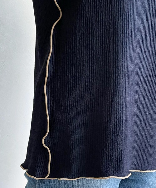 「DouDou」 長袖カットソー FREE ブラック レディース_画像7