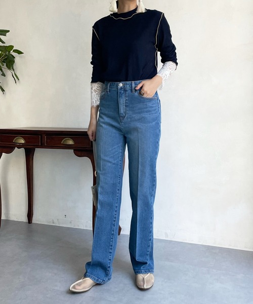 「DouDou」 長袖カットソー FREE ブラック レディース_画像9