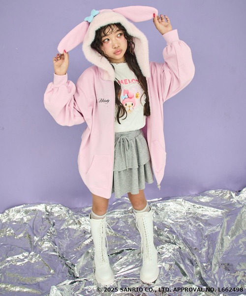 ANAP GiRL（アナップガール） パーカー ×「 マイメロディ 」ファー耳