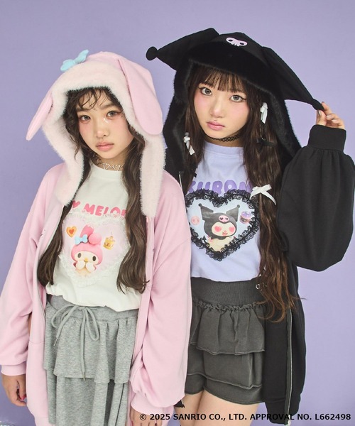 ANAP GiRL（アナップガール） パーカー ×「 マイメロディ 」ファー耳