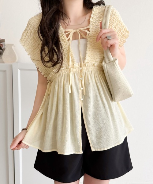 mily bilet ブラウス シャツ 「mily bilet」ラフなのに品よく。シアー