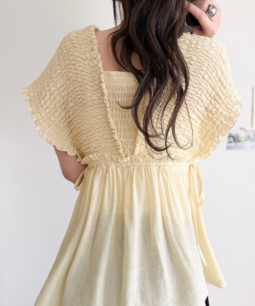 mily bilet ブラウス シャツ 「mily bilet」ラフなのに品よく。シアー 