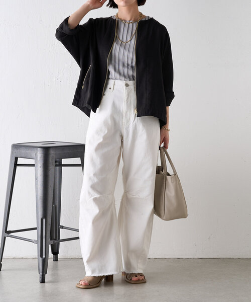 「Jena espace merveilleux」 デニムパンツ FREE オフホワイト レディース_画像2