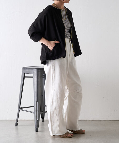 「Jena espace merveilleux」 デニムパンツ FREE オフホワイト レディース_画像3