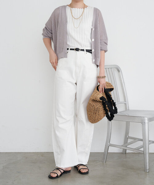 「Jena espace merveilleux」 デニムパンツ FREE オフホワイト レディース_画像4