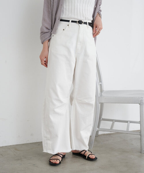 「Jena espace merveilleux」 デニムパンツ FREE オフホワイト レディース_画像6