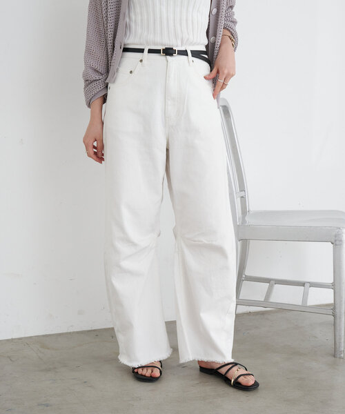 「Jena espace merveilleux」 デニムパンツ FREE オフホワイト レディース_画像7