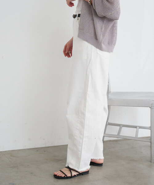 「Jena espace merveilleux」 デニムパンツ FREE オフホワイト レディース_画像8