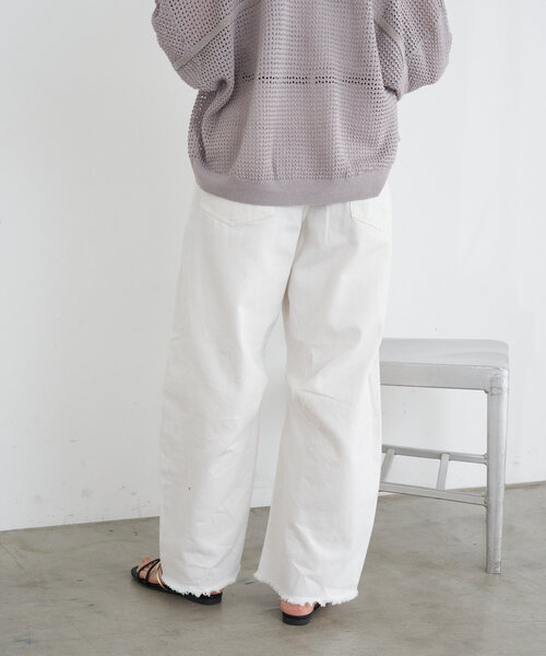 「Jena espace merveilleux」 デニムパンツ FREE オフホワイト レディース_画像9