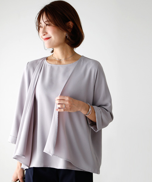 「Ehre style」 カーディガン FREE グレー レディース_画像2