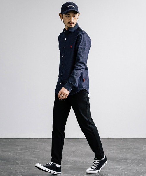 「Healthknit Product」 長袖シャツ M ネイビー メンズ_画像5