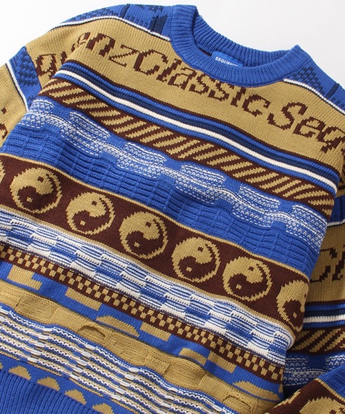 「SEQUENZ」 長袖ニット X-LARGE ブルー メンズ_画像5