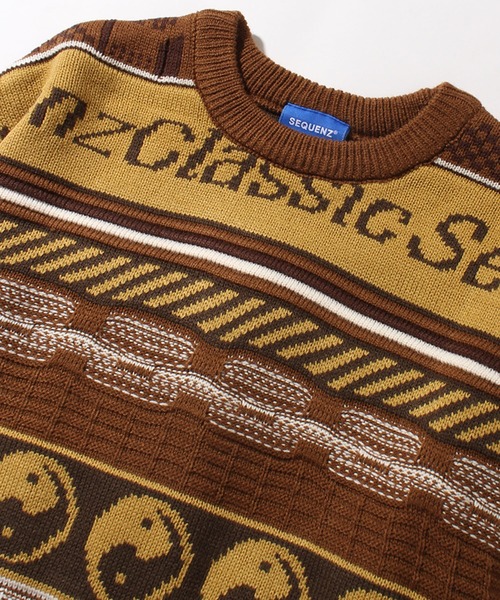 「SEQUENZ」 長袖ニット X-LARGE ブルー メンズ_画像6
