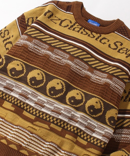 「SEQUENZ」 長袖ニット X-LARGE ブルー メンズ_画像8