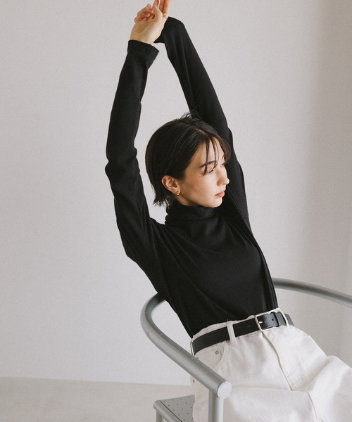 「evernavy」 長袖カットソー M 杢グレー レディース_画像7