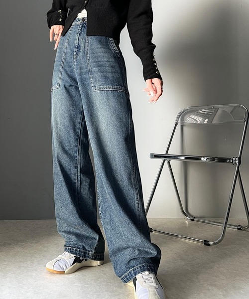 「Java」 デニムパンツ LARGE ブルー レディース_画像3