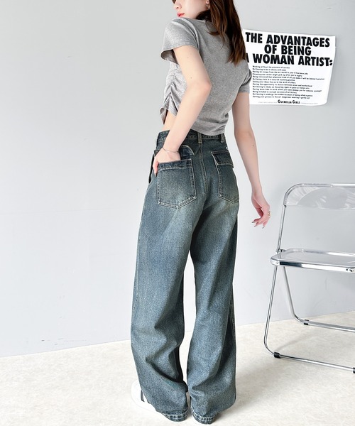 「Java」 デニムパンツ LARGE ブルー レディース_画像8