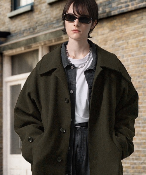 「EMMA CLOTHES」 ステンカラーコート M ブラック メンズの画像6