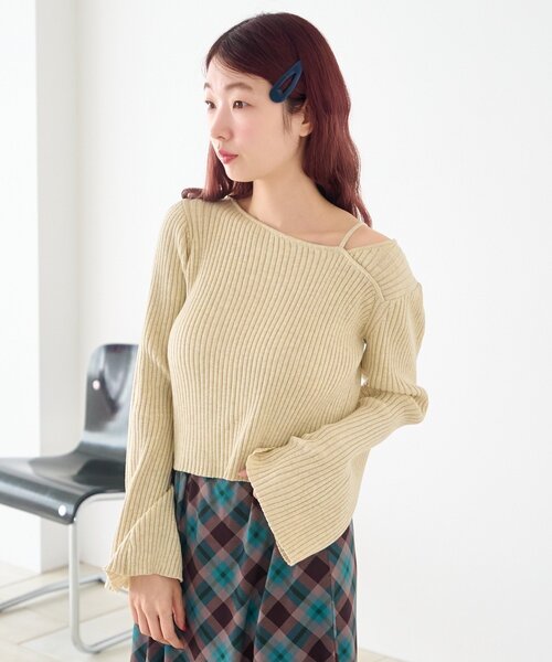 kastane ボリュームスリーブニット Kastane】リボンマトンスリーブニット | OUTLET(アウトレット