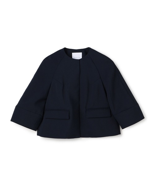 「ESTNATION」 ノーカラージャケット 36 ホワイト レディース_画像4