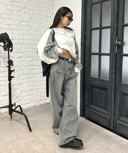 「WHO'S WHO gallery」 「SLOPPY」スウェットカットソー FREE オフホワイト レディース_画像2