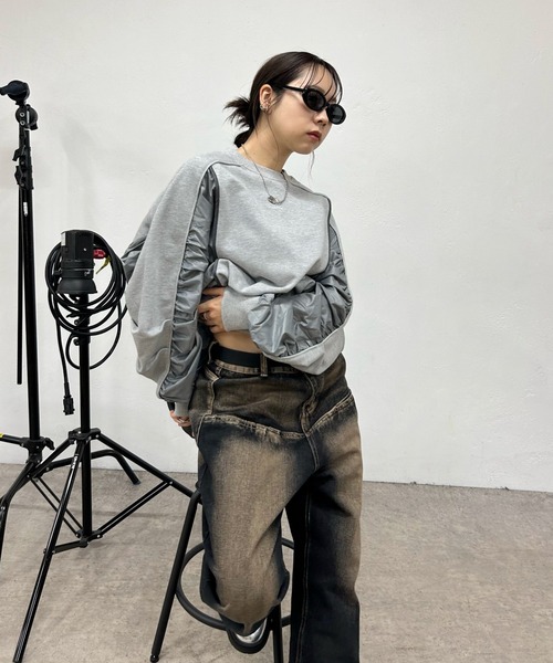 「WHO'S WHO gallery」 「SLOPPY」スウェットカットソー FREE オフホワイト レディース_画像3