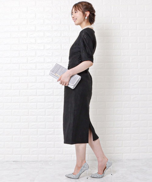 「Lace Ladies」 半袖ワンピース M ブルー レディース_画像2