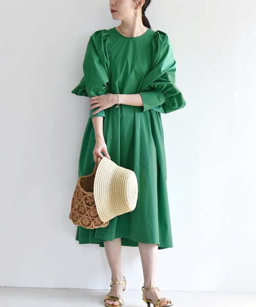 「quaranciel」 長袖ワンピース ONE SIZE グリーン レディース_画像2