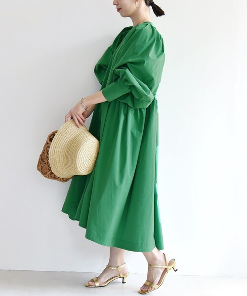 「quaranciel」 長袖ワンピース ONE SIZE グリーン レディース_画像3
