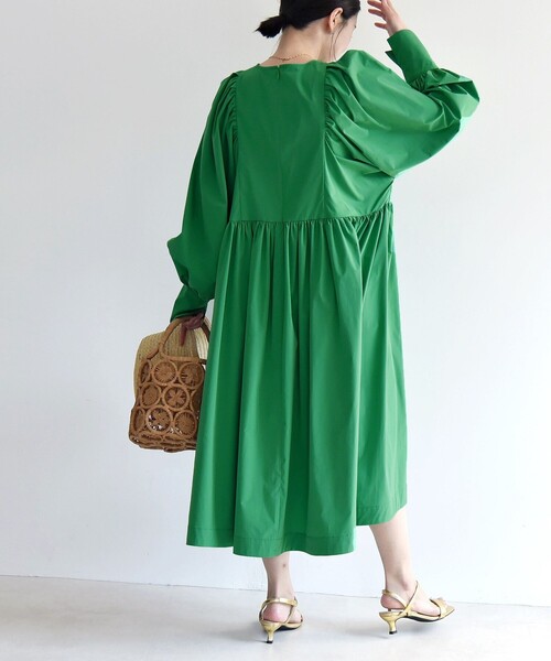 「quaranciel」 長袖ワンピース ONE SIZE グリーン レディース_画像4