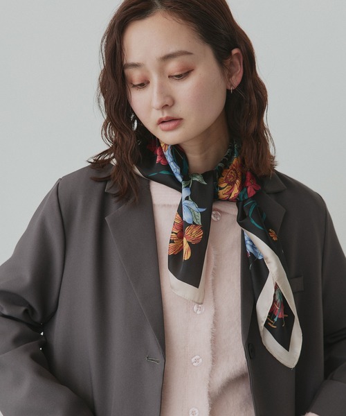 ad thie（アドティエ） スカーフ バンダナ シルクタッチ 花柄 大判