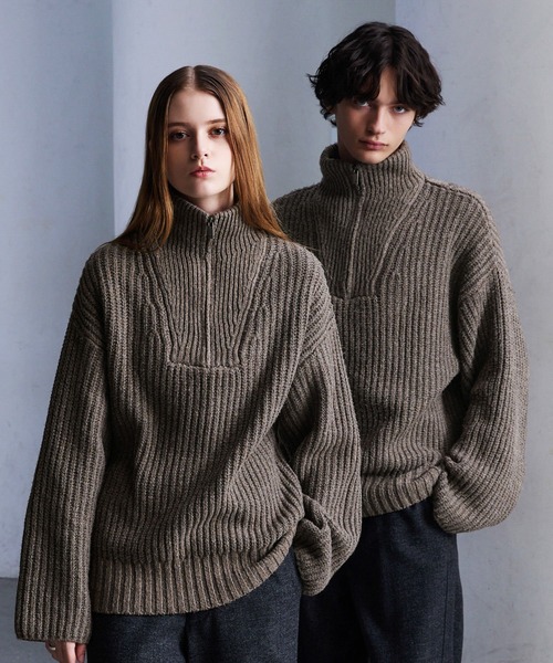 「CLEL」 長袖ニット X-SMALL ネイビー メンズ_画像2