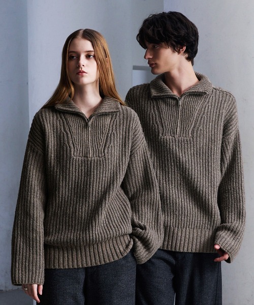 「CLEL」 長袖ニット X-SMALL ネイビー メンズ_画像3