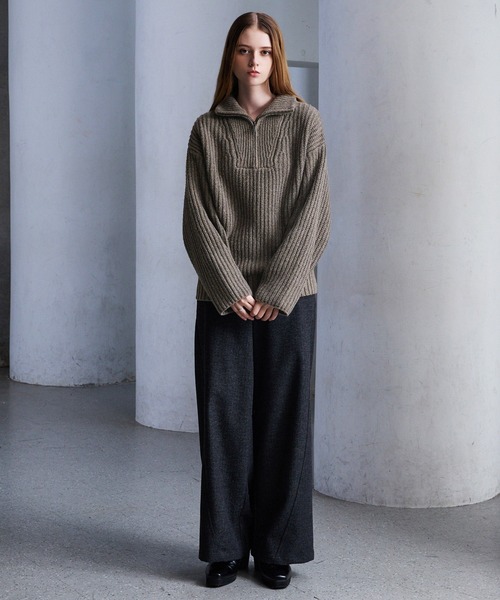 「CLEL」 長袖ニット X-SMALL ネイビー メンズ_画像4