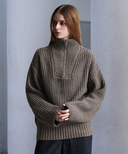 「CLEL」 長袖ニット X-SMALL ネイビー メンズ_画像6