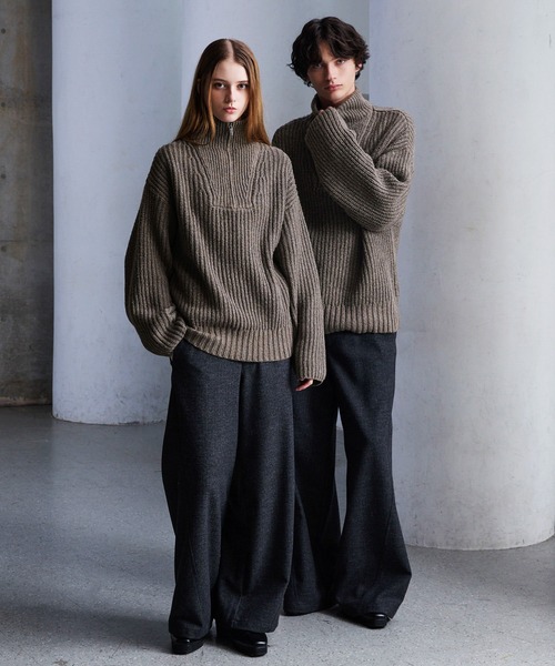 「CLEL」 長袖ニット X-SMALL ネイビー メンズ_画像8