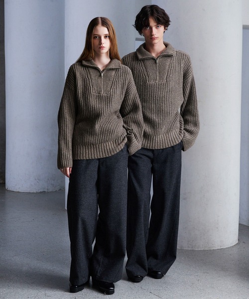 「CLEL」 長袖ニット X-SMALL ネイビー メンズ_画像9