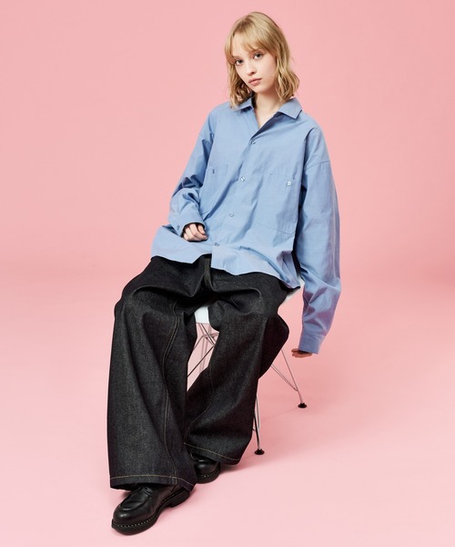 トップス Chambray Open-Collar Shirt WETTEMPT シャツ OPEN COLLAR CHAMBRAY SHIRT / オープンカラー