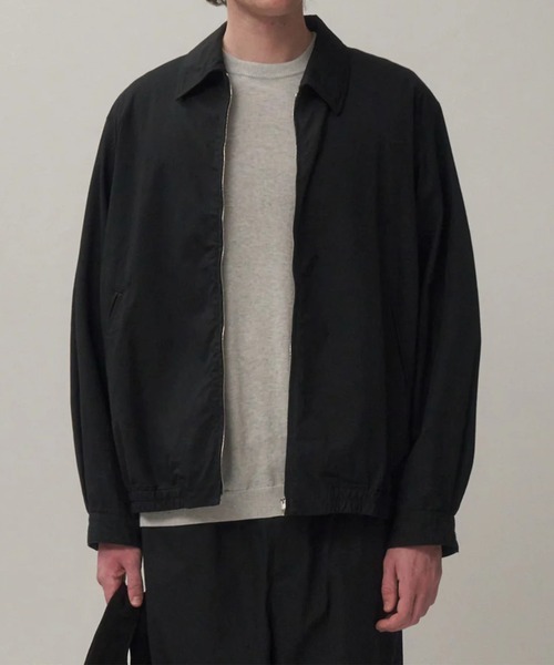 ATONエイトンナイロンツイルハリントンジャケット黒01 NYLON TWILL | OVERSIZED HARRINGTON JACKET – ATON | エイトン