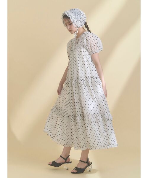 merry jenny petit flowerフロッキーパフワンピース セット merry jenny（メリージェニー） ワンピース petit flowerフロッキー